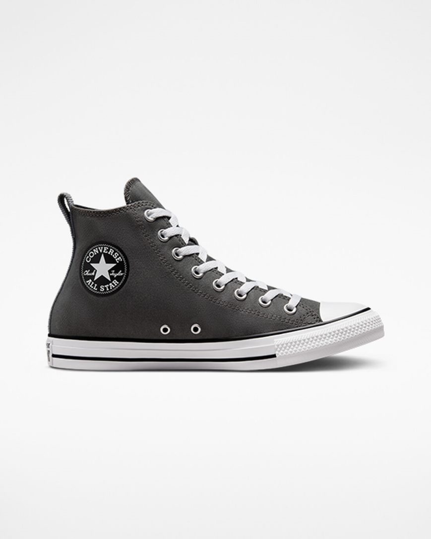Men\'s Converse Chuck Taylor All Star Woven Twill High Top Shoes Grey / Black | AU 51E89A